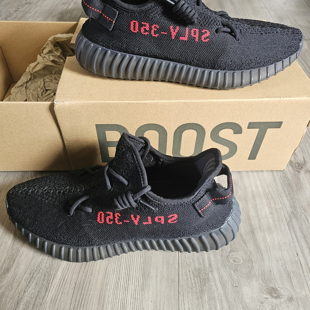 Yeezy Boost 350 Black with Red Detail